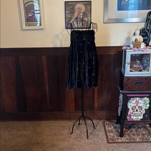 Kimchi Blue Black Crushed Velvet Babydoll Dress With Pockets